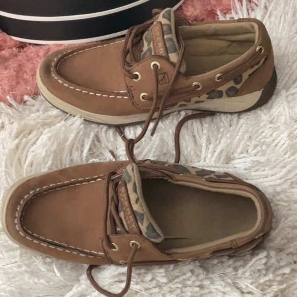 WOMENS LEATHER AND CAMO SPERRY TOP-SIDER SHOES US SIZE 5.5 - Picture 4 of 8